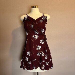 Xhilaration Red White Tiered Ruffled Mini Dress